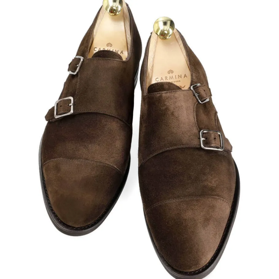 chaussures_a_double_boucle_daim_marron__carmina_3.webp Best Carmina CHAUSSURES A DOUBLE BOUCLE DAIM MARRON | BROWN