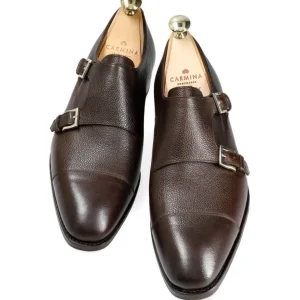 Outlet Carmina CHAUSSURES A DOUBLE BOUCLE GRAIN MARRON | BROWN