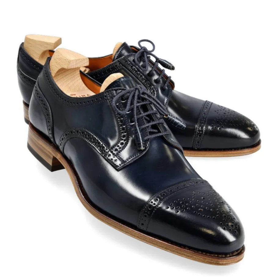 Clearance Carmina CHAUSSURES DERBY POUR FEMMES EN CORDOVAN BLEU MARINE NAVY