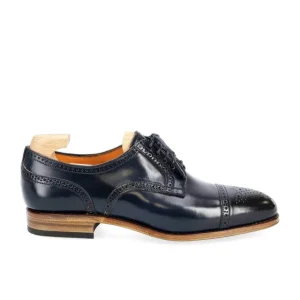 Clearance Carmina CHAUSSURES DERBY POUR FEMMES EN CORDOVAN BLEU MARINE NAVY