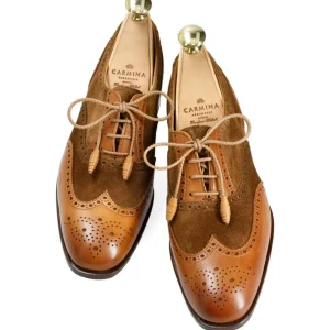 Best Sale Carmina CHAUSSURES OXFORD À BOUT D'AILE POUR FEMMES EN CUIR RUSTICALF/DAIM SNUFF | TANNED/SNUFF