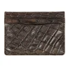 Cheap Carmina CROCODILE CARD HOLDER IN BROWN