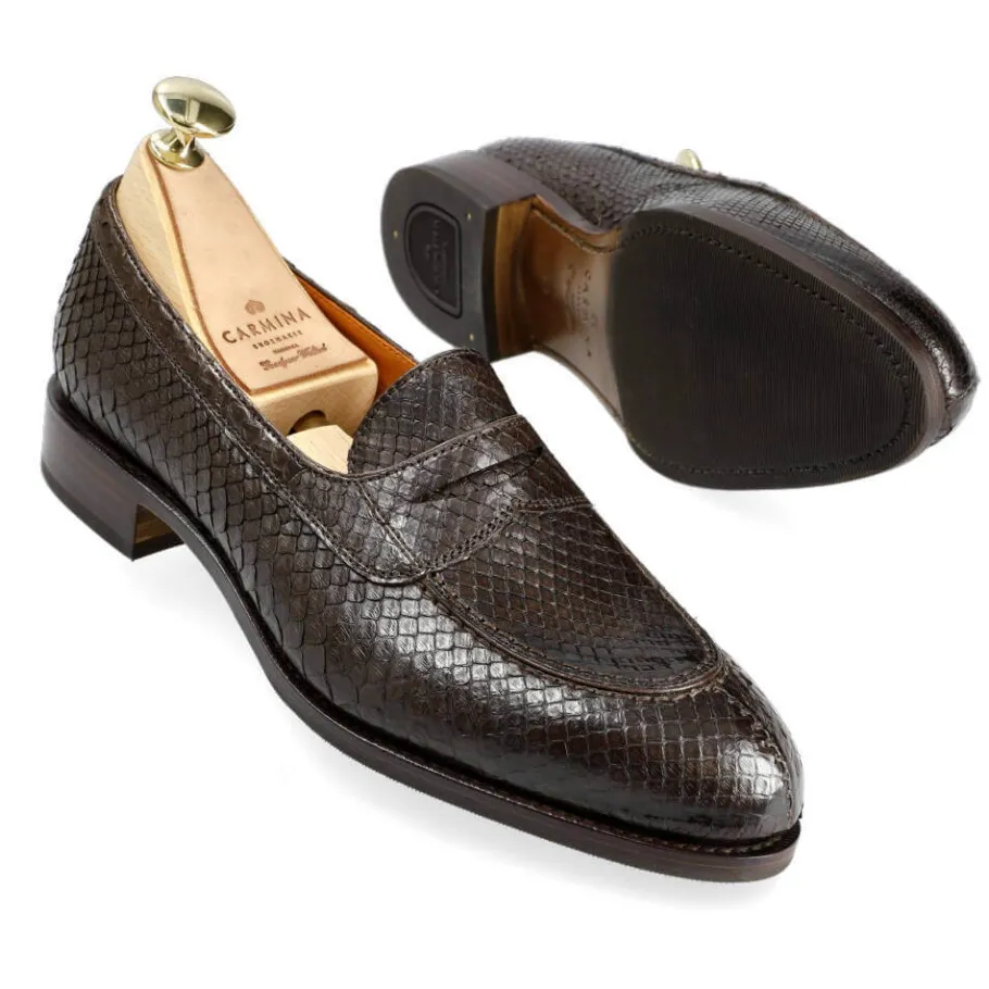 femme_penny_loafers_phyton_marron__carmina_1.webp New Carmina FEMME PENNY LOAFERS PHYTON MARRON | BROWN