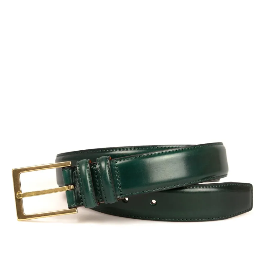 green_cordovan_leather_belt__carmina_shoemaker_0.webp Discount Carmina Cordovan Leather Belt | Shoemaker GREEN