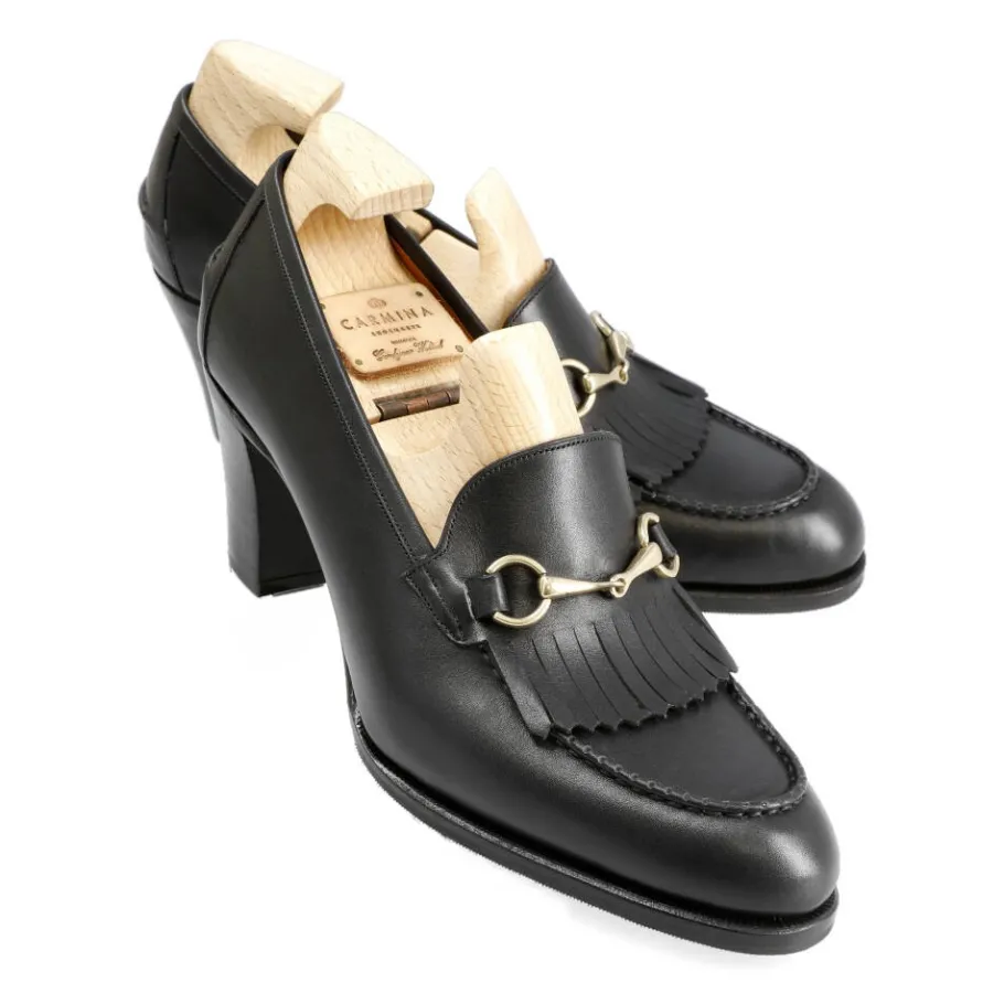 heeled_horsebit_loafers_in_black_vitello__carmina_0.webp Fashion Carmina HEELED HORSEBIT LOAFERS IN VITELLO | BLACK
