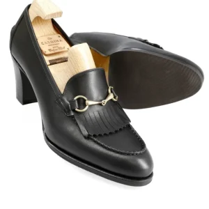 Fashion Carmina HEELED HORSEBIT LOAFERS IN VITELLO | BLACK