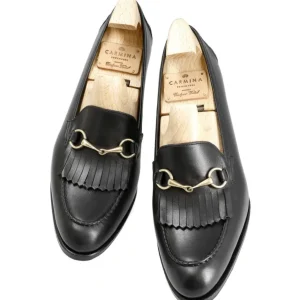 Fashion Carmina HEELED HORSEBIT LOAFERS IN VITELLO | BLACK