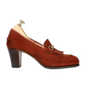 Cheap Carmina HEELED HORSEBIT LOAFERS IN RUM PUNCH SUEDE | RUMPUNCH