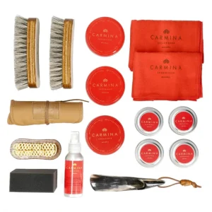 Hot Carmina KIT D'ENTRETIEN DE CHAUSSURES DE LUXE POUR CUIR CORDOVAN BLEU MARINE