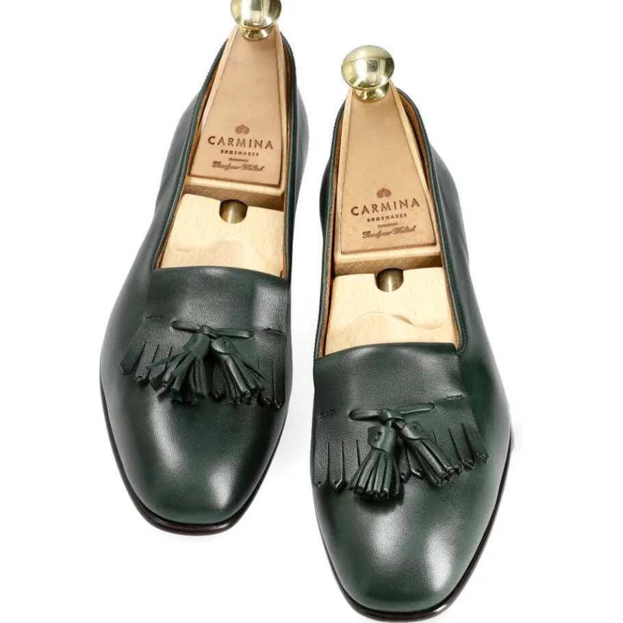 mocassins__gland_femmes_vert_rusticalf__carmina_3.webp Best Sale Carmina MOCASSINS À GLAND FEMMES VERT RUSTICALF | GREEN