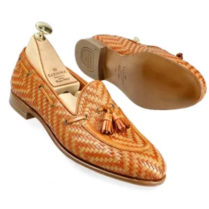 Hot Carmina MOCASSINS À GLANDS FEMME BRONZAGE ET ORANGE TRESSÉ | TAN/ORANGE