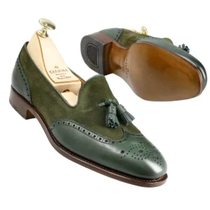 New Carmina Mocassins à glands pour femmes 1248 Hills GREEN