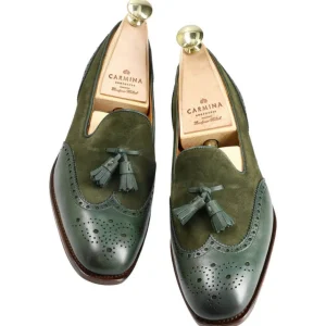 New Carmina Mocassins à glands pour femmes 1248 Hills GREEN