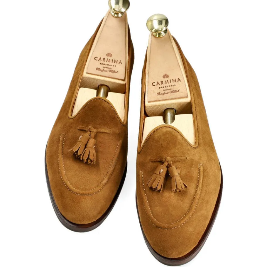 mocassins__pampilles_pour_femmes_en_daim_tabac__carmina_3.webp Discount Carmina MOCASSINS À PAMPILLES POUR FEMMES EN DAIM TABAC | TOBACCO
