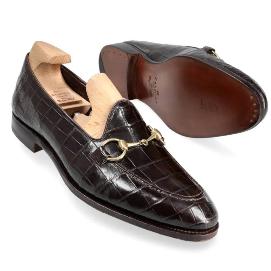 mocassins_a_boucle_alligator_marron__carmina_1.webp Hot Carmina MOCASSINS A BOUCLE ALLIGATOR MARRON | BROWN