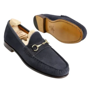 New Carmina MOCASSINS A BOUCLE FEMME DAIM MARINE | NAVY