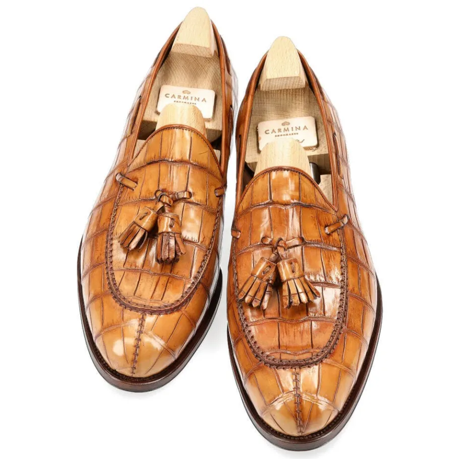 mocassins_a_gland_alligator_cuir__carmina_3.webp Hot Carmina MOCASSINS A GLAND ALLIGATOR CUIR | TANNED