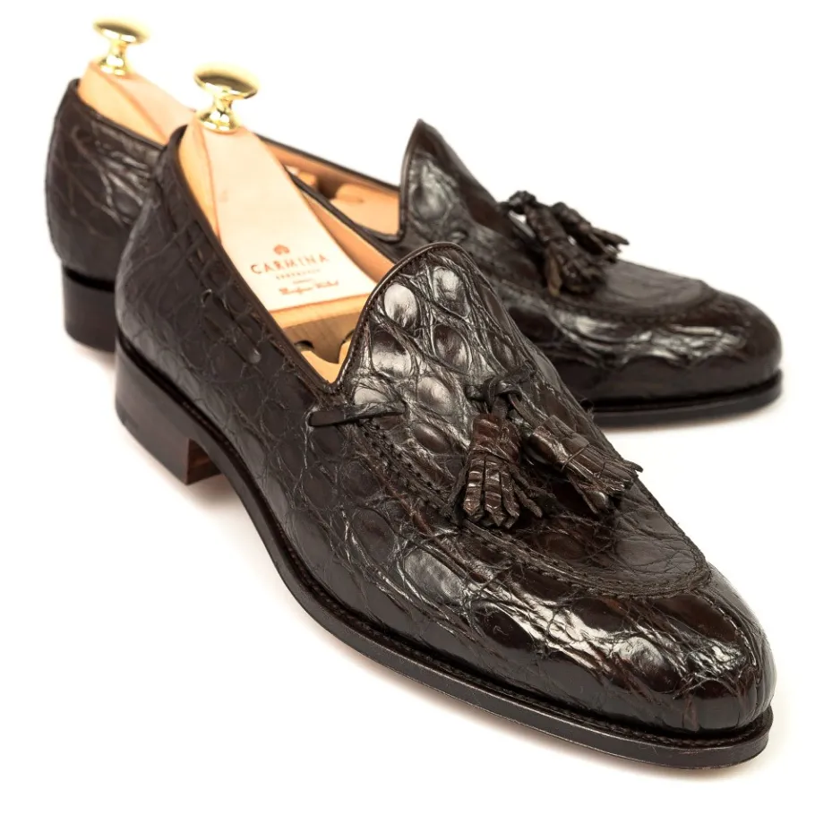 mocassins_a_gland_crocodile_marron__carmina_0.webp Cheap Carmina MOCASSINS A GLAND CROCODILE MARRON | BROWN