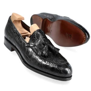 Outlet Carmina MOCASSINS A GLAND CROCODILE NOIR | BLACK