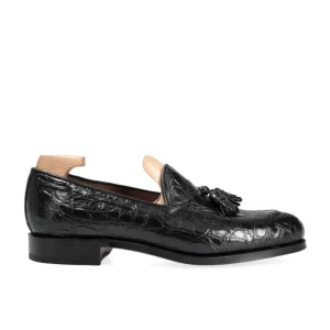 Outlet Carmina MOCASSINS A GLAND CROCODILE NOIR | BLACK