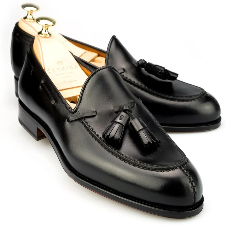 mocassins_a_gland_noir_boxcalf__carmina_0.webp Sale Carmina MOCASSINS A GLAND NOIR BOXCALF | BLACK