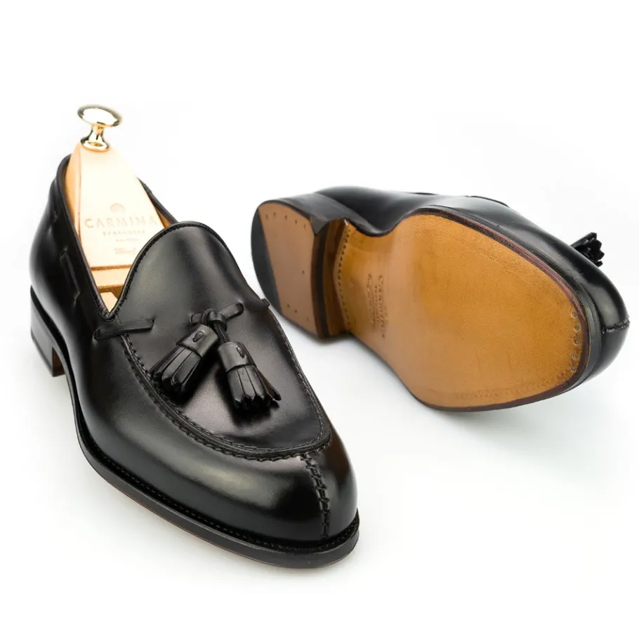 mocassins_a_gland_noir_boxcalf__carmina_1.webp Sale Carmina MOCASSINS A GLAND NOIR BOXCALF | BLACK