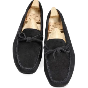 Fashion Carmina MOCASSINS AVEC NOEUD FEMME DAIM MARINE | NAVY