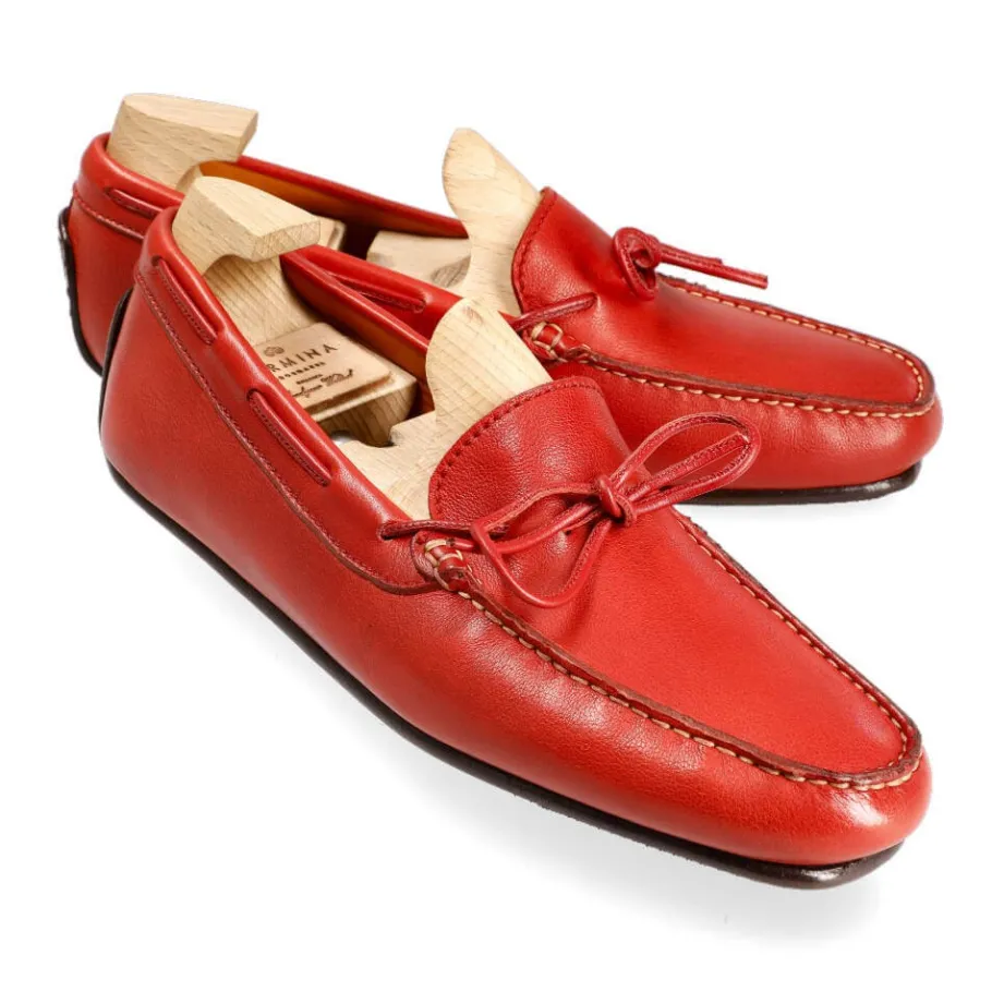 mocassins_avec_noeud_femme_rusticalf_rouge_carmina_0.webp Clearance Carmina MOCASSINS AVEC NOEUD FEMME RUSTICALF ROUGE | RED