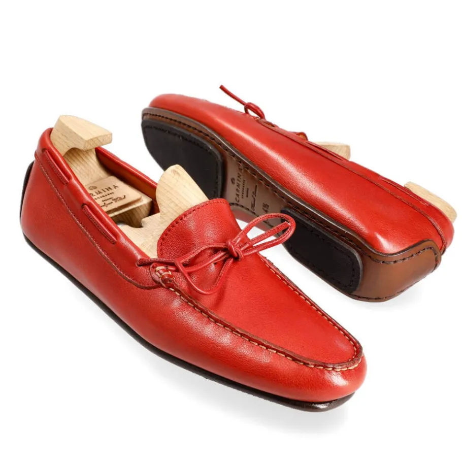 mocassins_avec_noeud_femme_rusticalf_rouge_carmina_1.webp Clearance Carmina MOCASSINS AVEC NOEUD FEMME RUSTICALF ROUGE | RED