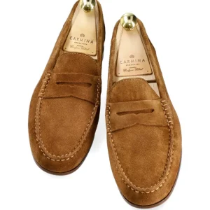 Discount Carmina MOCASSINS PENNY POUR HOMMES EN DAIM REPELLO TANNÉ | TANNED