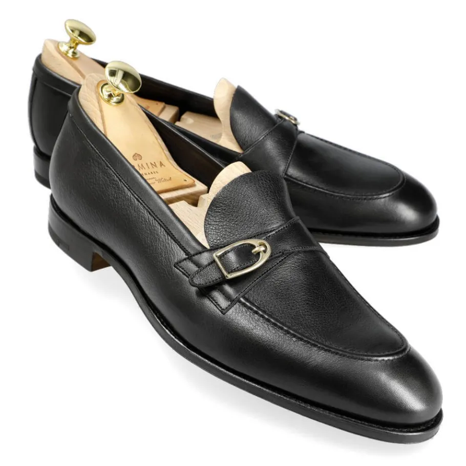 moccasins__boucle_noir_rusticalf__carmina_0.webp Cheap Carmina MOCCASINS À BOUCLE NOIR RUSTICALF | BLACK