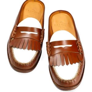 Fashion Carmina MULES FEMME CHAUSSURES TAN ET BLANC ROIS | TANNED/WHITE