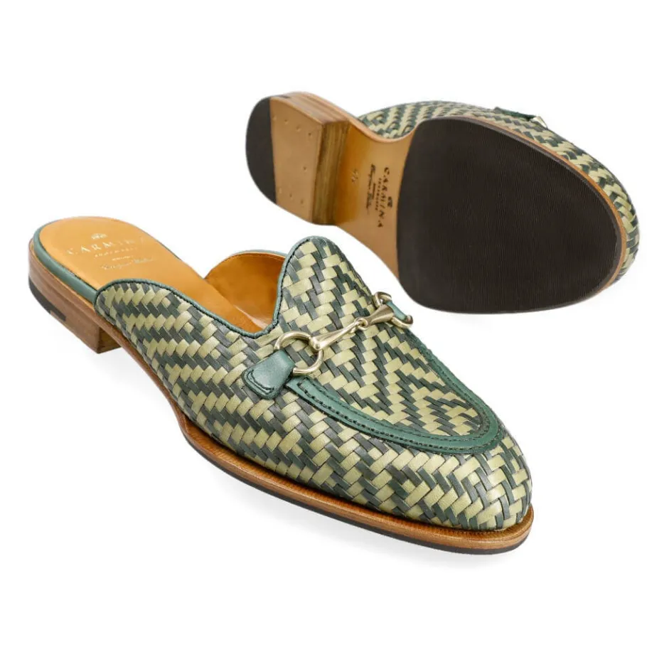 mules_femmes_chaussures_vert_tress__carmina_1.webp Hot Carmina MULES FEMMES CHAUSSURES VERT TRESSÉ | GREENARMY