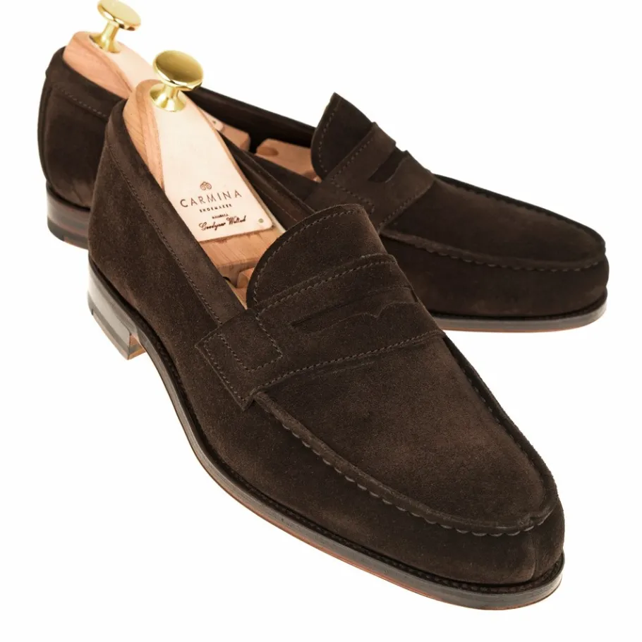 non_doubl_penny_loafers__genova_0.webp Shop Carmina NON DOUBLÉ PENNY LOAFERS 80579 GENOVA BROWN