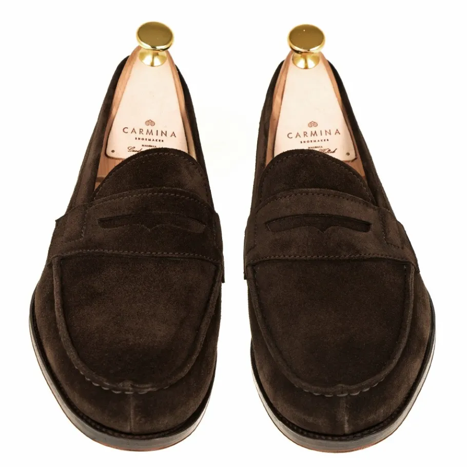 non_doubl_penny_loafers__genova_3.webp Shop Carmina NON DOUBLÉ PENNY LOAFERS 80579 GENOVA BROWN