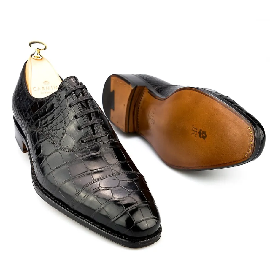 oxford_a_bout_droit_alligator_noir__carmina_1.webp Store Carmina OXFORD A BOUT DROIT ALLIGATOR NOIR |