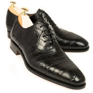 New Carmina OXFORD A BOUT DROIT ALLIGATORE NOIR | BLACK