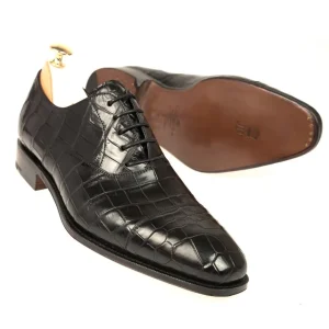 New Carmina OXFORD A BOUT DROIT ALLIGATORE NOIR | BLACK
