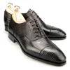 Shop Carmina OXFORD A BOUT DROIT CHAUSSURES LEZARD NOIR |