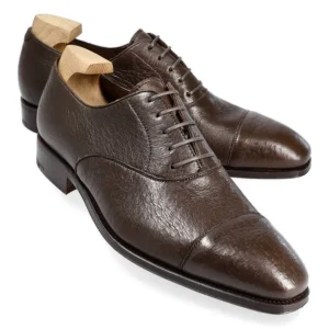 Store Carmina OXFORD A BOUT DROIT CHAUSSURES MARRON PECARI | BROWN