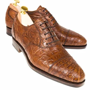 Best Carmina OXFORD A BOUT DROIT CROCODILE TAN | TANNED