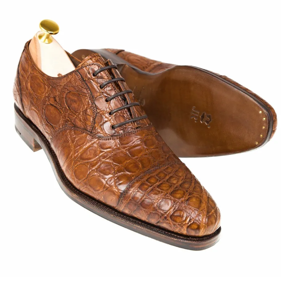oxford_a_bout_droit_crocodile_tan__carmina_1.webp Best Carmina OXFORD A BOUT DROIT CROCODILE TAN | TANNED