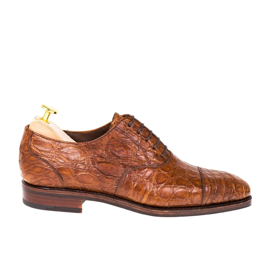 oxford_a_bout_droit_crocodile_tan__carmina_2.webp Best Carmina OXFORD A BOUT DROIT CROCODILE TAN | TANNED