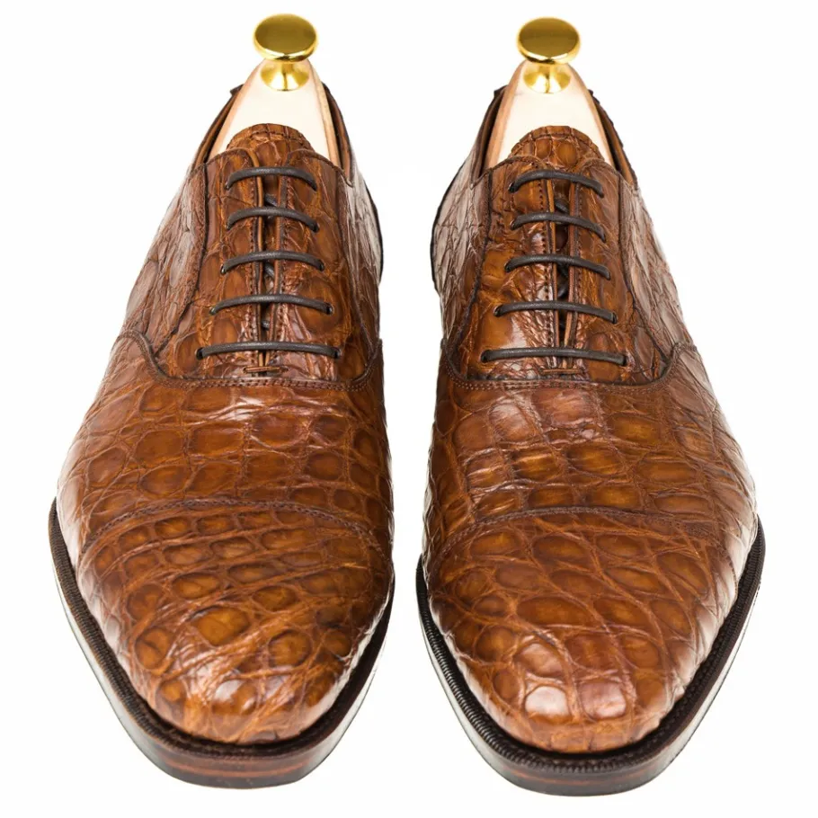 oxford_a_bout_droit_crocodile_tan__carmina_3.webp Best Carmina OXFORD A BOUT DROIT CROCODILE TAN | TANNED