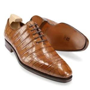 Online Carmina OXFORD UNE PIECE ALLIGATOR NOIR | TANNED