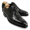 New Carmina OXFORD UNE PIECE ALLIGATOR NOIR | BLACK