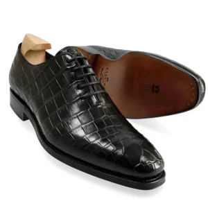 New Carmina OXFORD UNE PIECE ALLIGATOR NOIR | BLACK