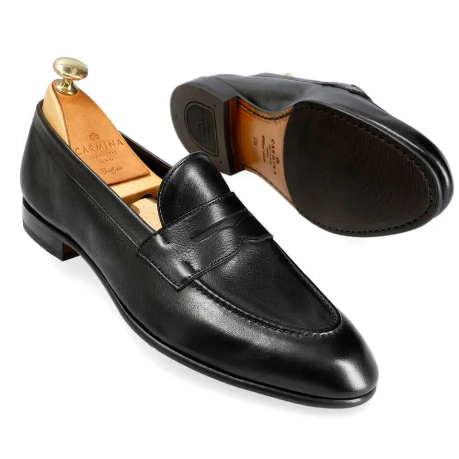 penny_loafers_non_doubl__uetam_ee_1.webp Clearance Carmina PENNY LOAFERS NON DOUBLÉ 80546 UETAM EE BLACK