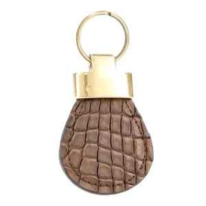 Hot Carmina PORTE-CLÉS EN CUIR DE CROCODILE BROWN