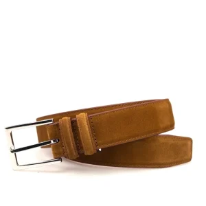 Cheap Carmina Suede Leather Belt | Shoemaker TOBACCO